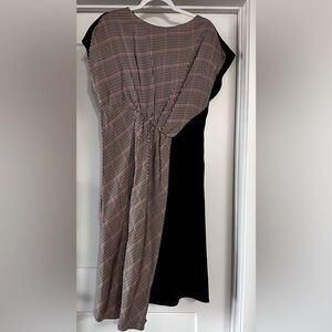 ZARA Elegant Black and Red Patterned Women's Dress